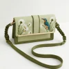 Cross Body Bags|Embroidered Bags-Fable England Embroidered Kingfisher Cross Body Bag