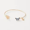 Bracelets & Bangles-Fable England Enamel Blue Butterfly Bangle