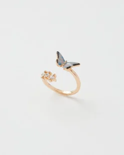 Rings-Fable England Enamel Blue Butterfly Ring