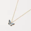 Necklaces-Fable England Enamel Blue Butterfly Short Necklace