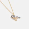Necklaces-Fable England Enamel Blue Tit Short Necklace
