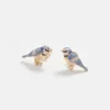 Earrings-Fable England Enamel Blue Tit Stud Earrings