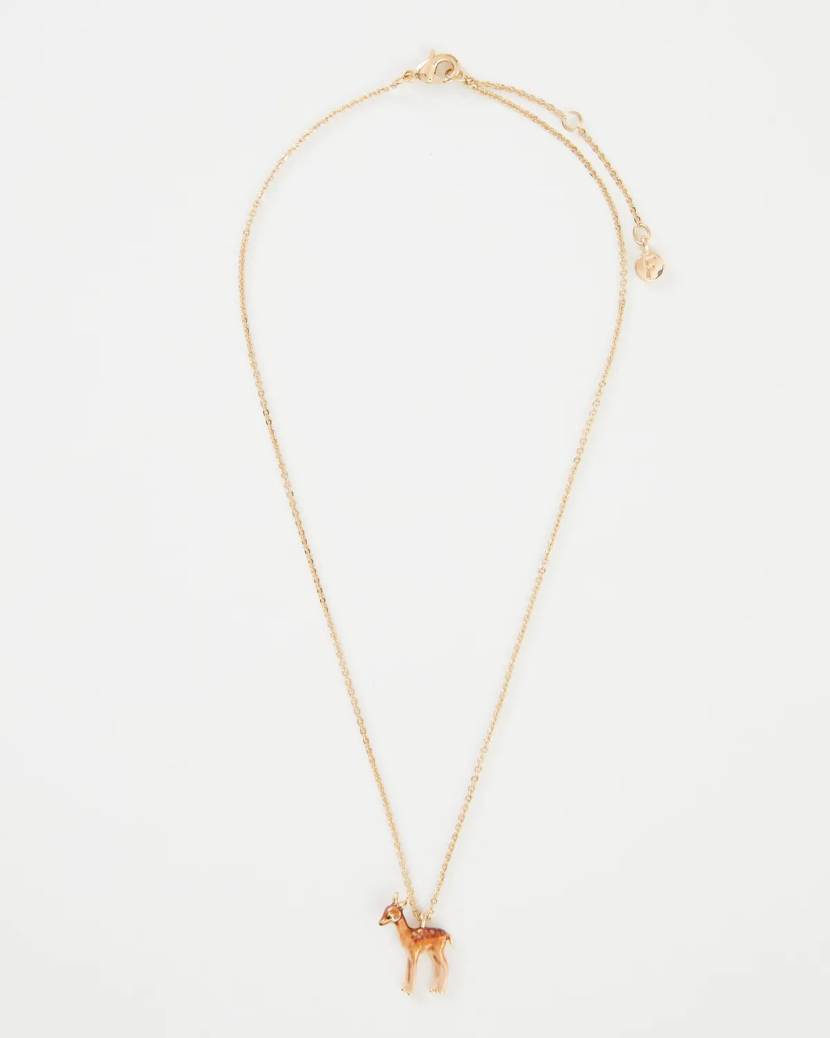Necklaces-Fable England Enamel Fawn Necklace