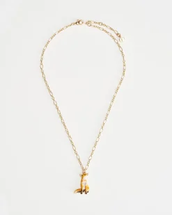 Necklaces-Fable England Enamel Fox Short Necklace