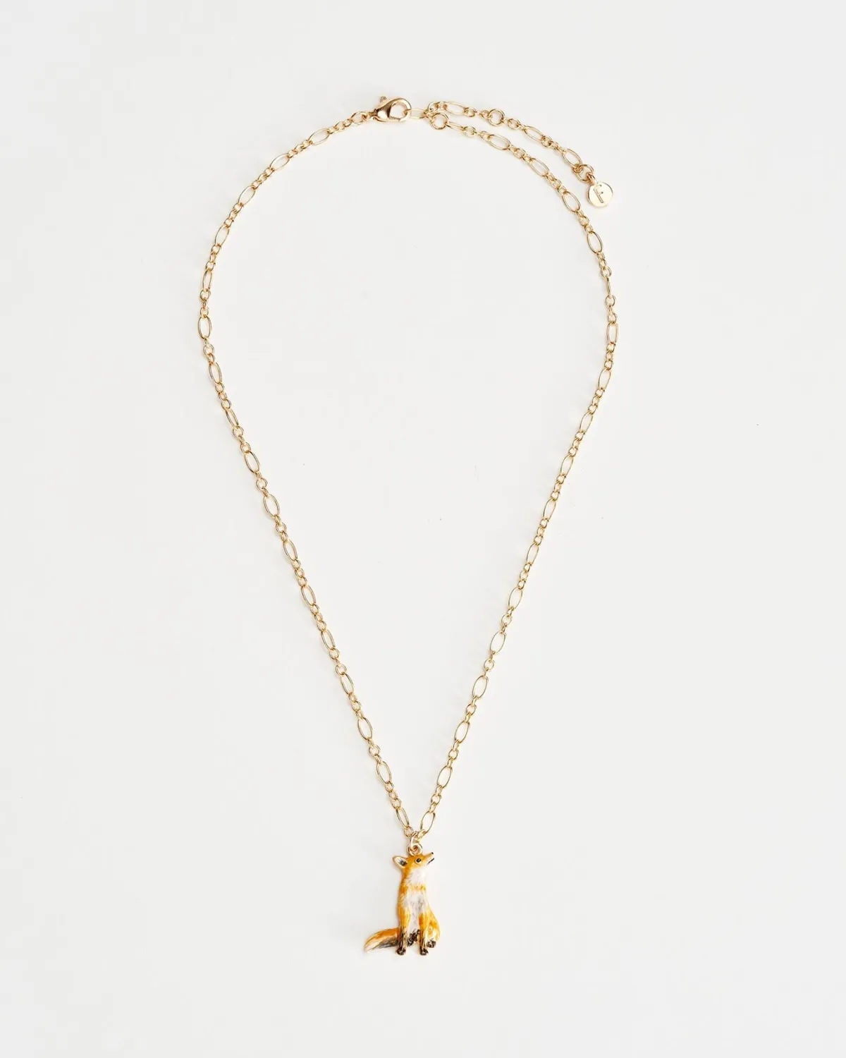 Necklaces-Fable England Enamel Fox Short Necklace