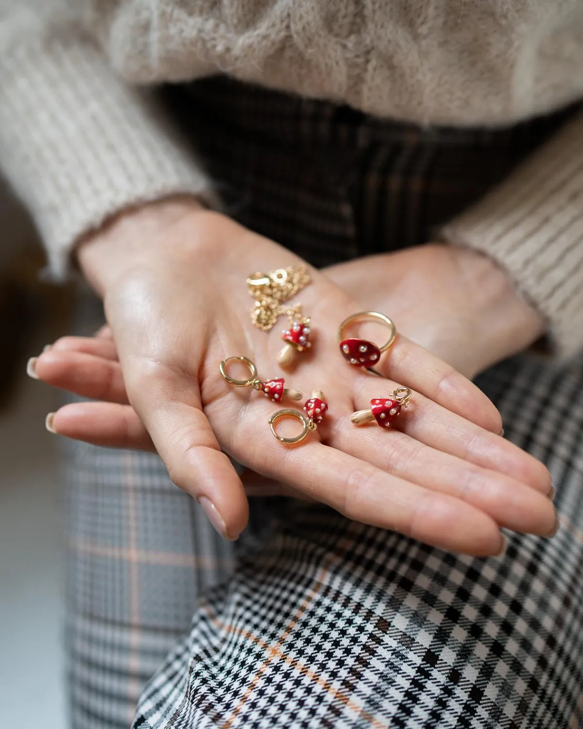 The Fable Charm Collection-Fable England Enamel Mushroom Charm