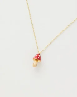 Necklaces-Fable England Enamel Mushroom Necklace