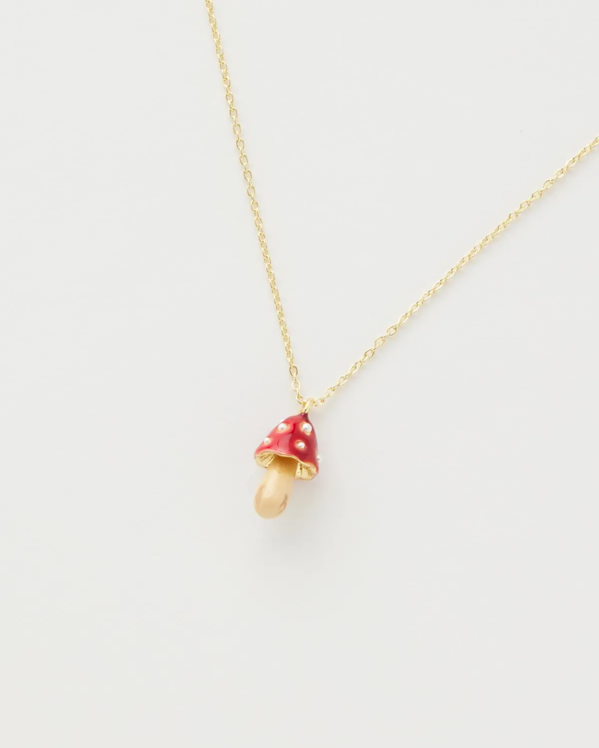 Necklaces-Fable England Enamel Mushroom Necklace