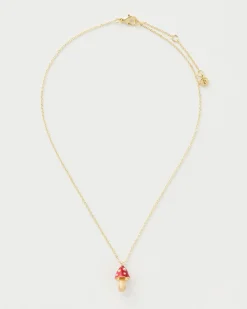 Necklaces-Fable England Enamel Mushroom Necklace