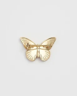 Pins & Brooches-Fable England Enamel Orange Butterfly Pin