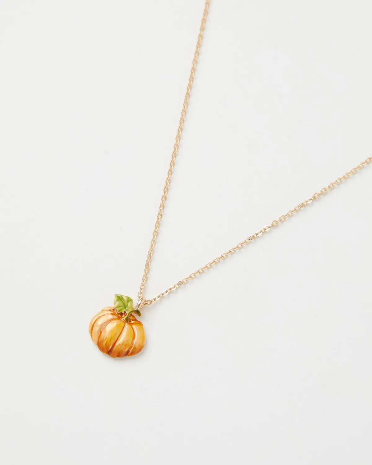 Necklaces-Fable England Enamel Pumpkin Short Necklace