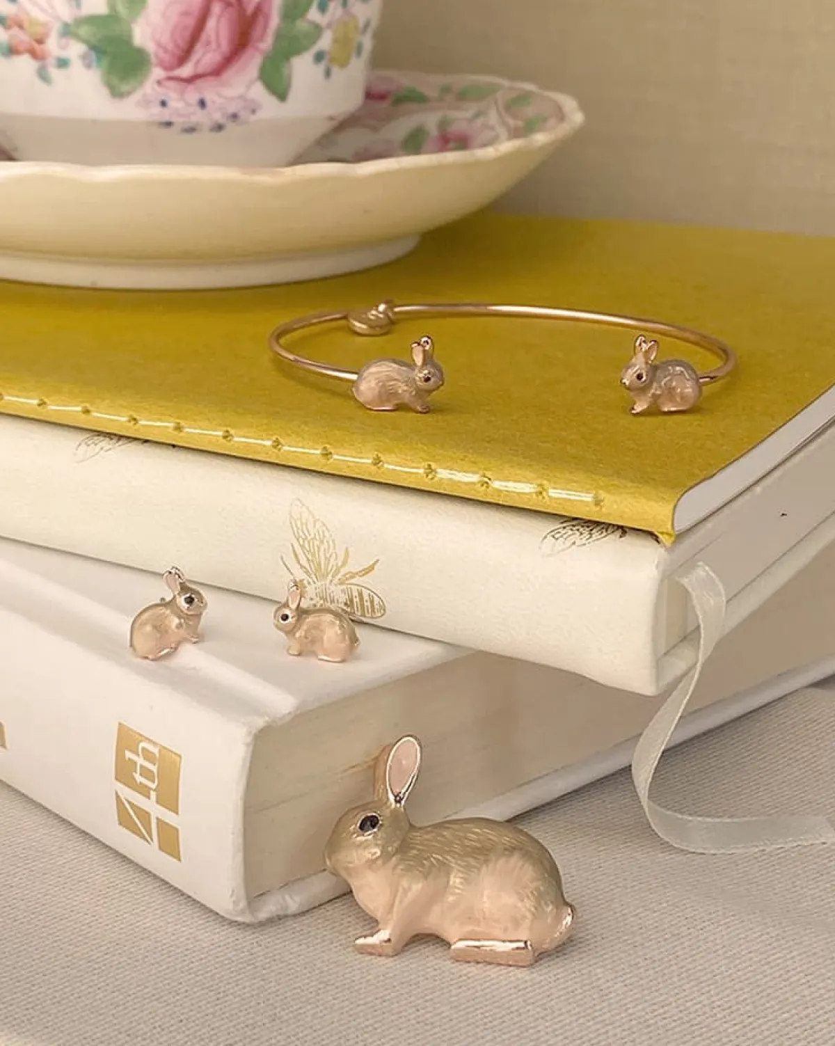 Necklaces-Fable England Enamel Rabbit Short Necklace