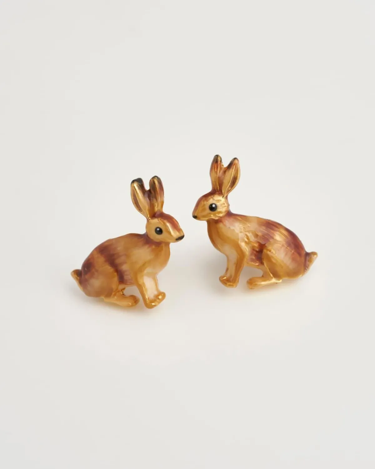 Earrings-Fable England Enamel Rabbit Stud Earrings