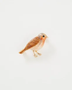 Pins & Brooches-Fable England Enamel Robin Brooch