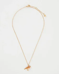 Necklaces-Fable England Enamel Robin Necklace