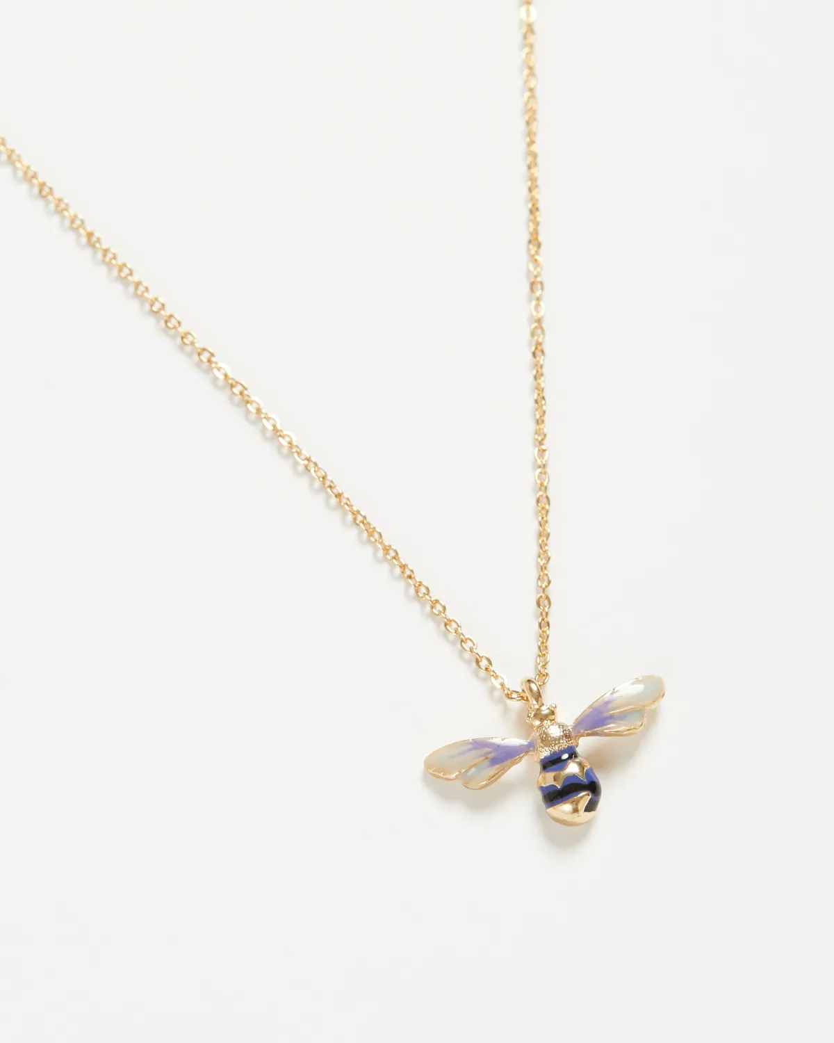Necklaces-Fable England Enamel Short Bee Necklace