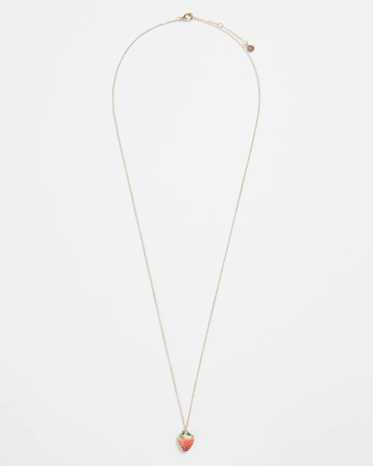 Necklaces-Fable England Enamel Strawberry Long Necklace