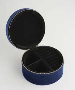 Jewelry Boxes-Fable England Fable Chloe Dormouse Jewellery Box Navy