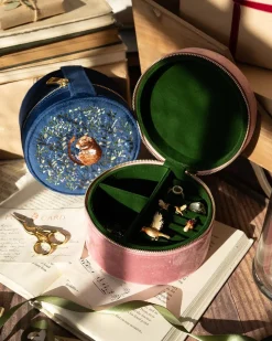 Jewelry Boxes-Fable England Fable Chloe Dormouse Jewellery Box Navy