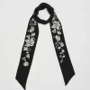 Lightweight Scarves-Fable England Floral Bohemian Embroidered Black Scarf