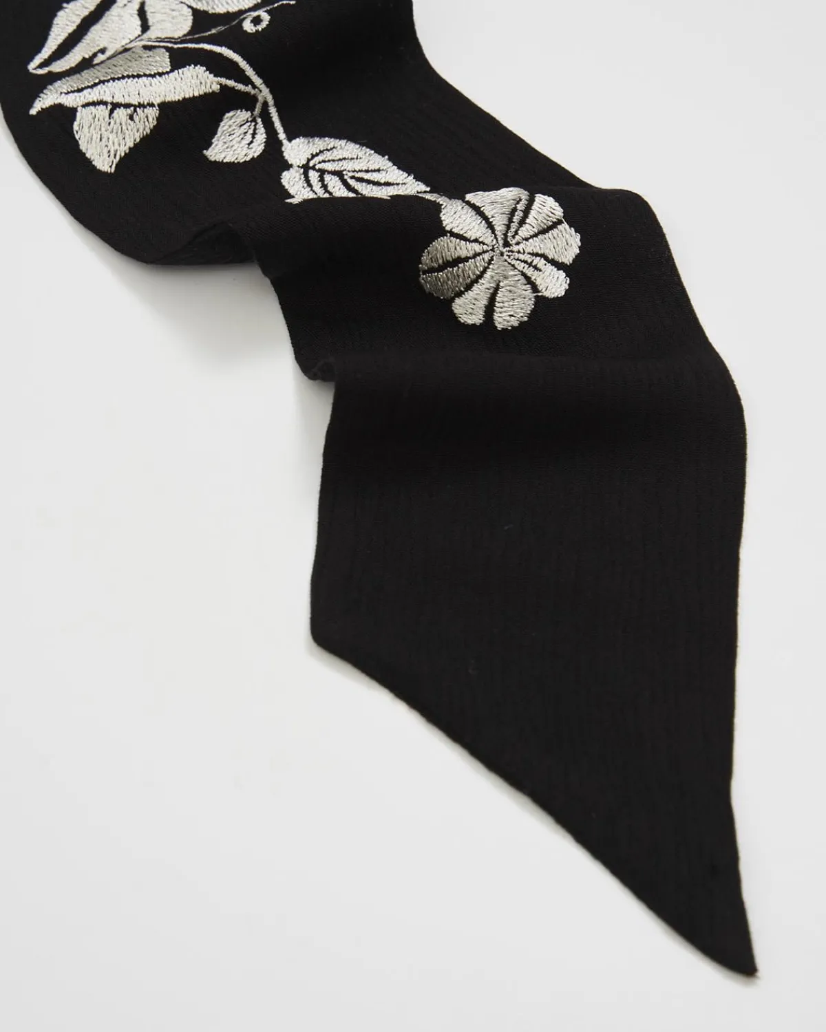 Lightweight Scarves-Fable England Floral Bohemian Embroidered Black Scarf