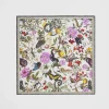 Square Scarves|Luxury Scarves-Fable England Floral Engraving Large Square Scarf