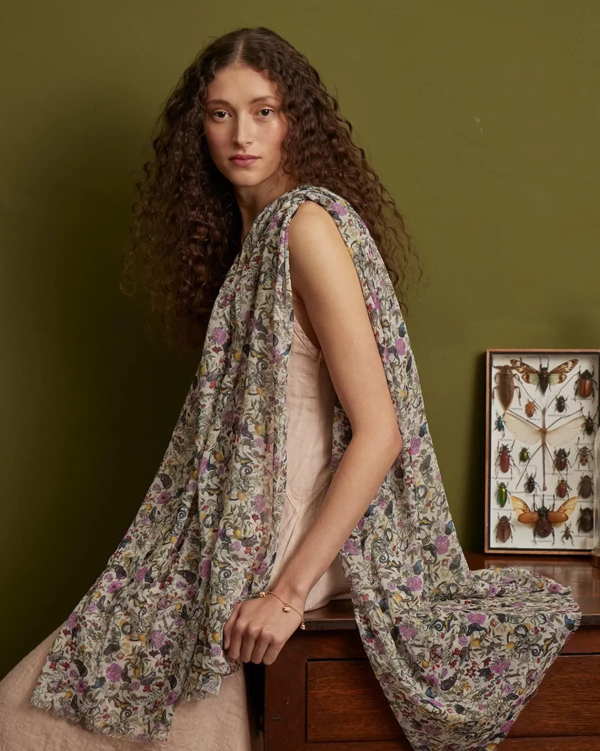 Lightweight Scarves-Fable England Floral Engraving Lightweight Scarf