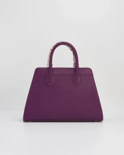 Cross Body Bags|Tote Bags-Fable England Floral Engravings Large Plum Tote