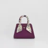 Cross Body Bags|Tote Bags-Fable England Floral Engravings Mini Plum Tote