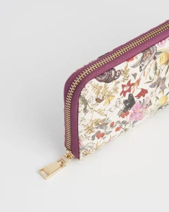 Purses-Fable England Floral Engravings Large Zip Wallet