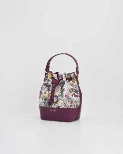 Cross Body Bags-Fable England Floral Engravings Plum Bucket Purse