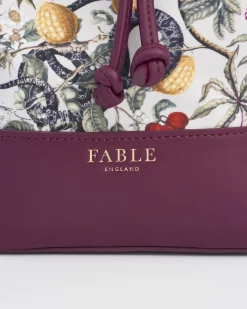 Cross Body Bags-Fable England Floral Engravings Plum Bucket Purse