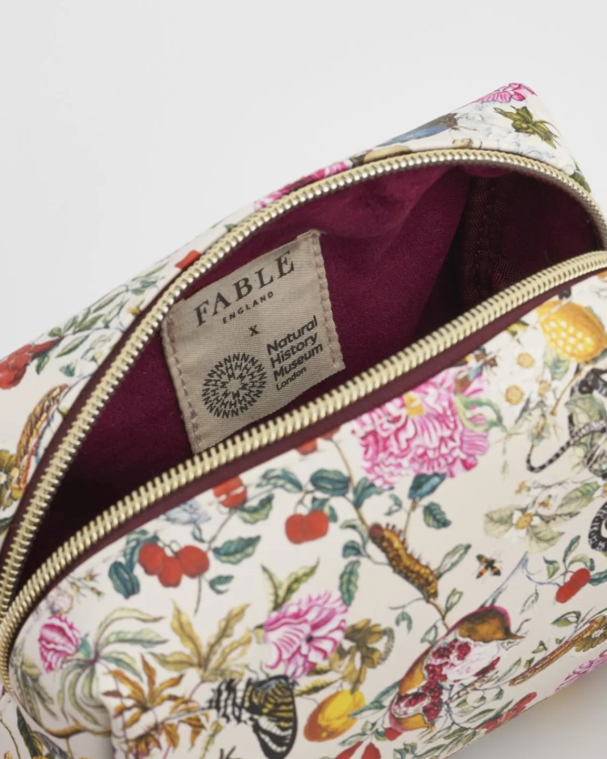Toiletry Bags|Pouches-Fable England Floral Engravings PU Cosmetics Pouch