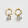 Earrings-Fable England Flower Huggie Earrings