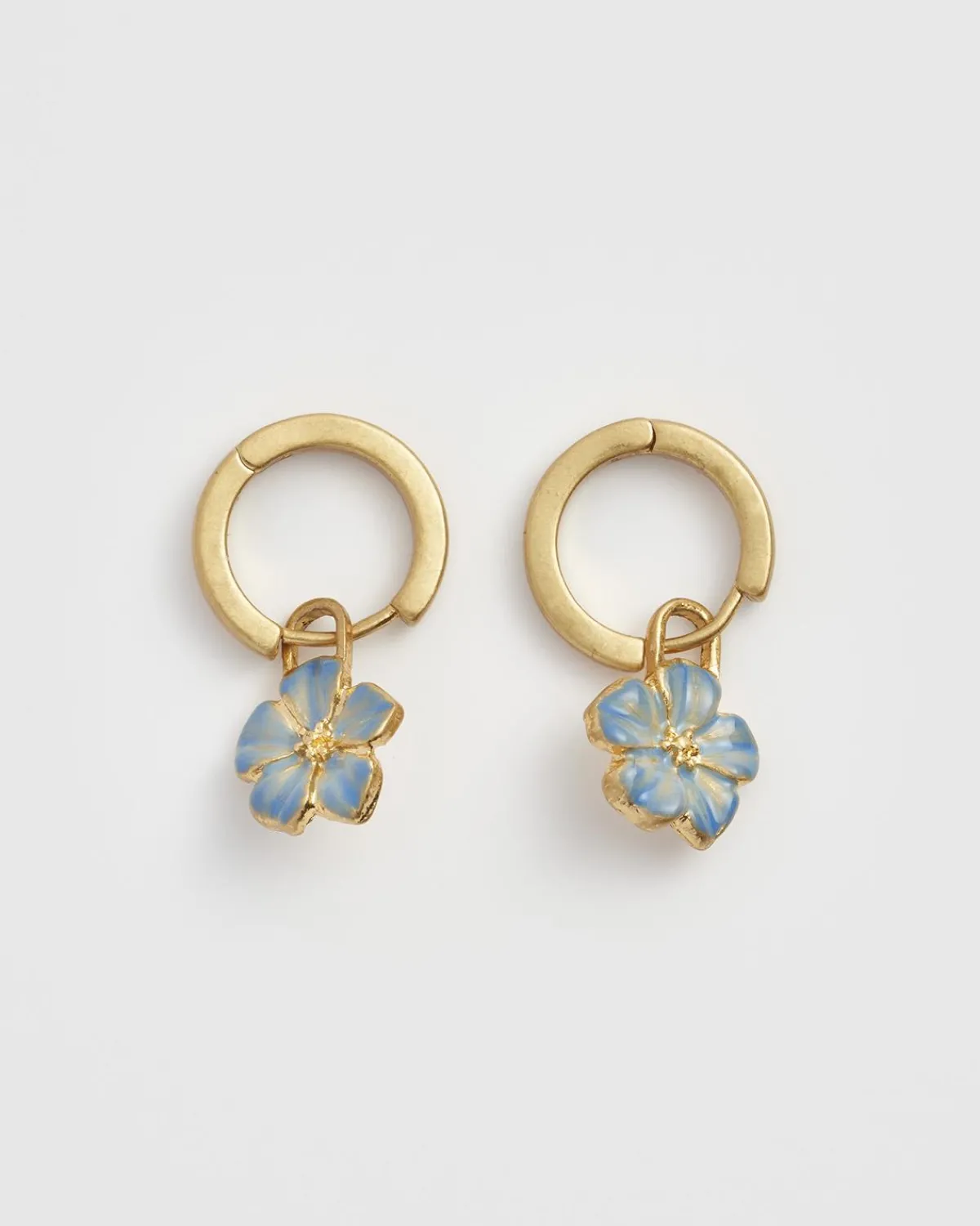 Earrings-Fable England Flower Huggie Earrings