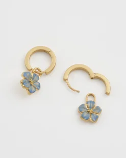 Earrings-Fable England Flower Huggie Earrings