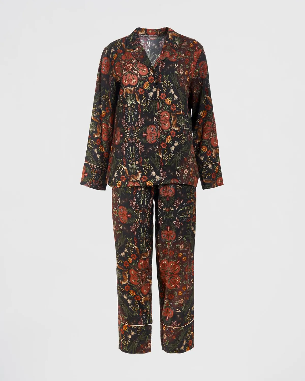 Pajamas-Fable England Folksy Fox Pajamas Black