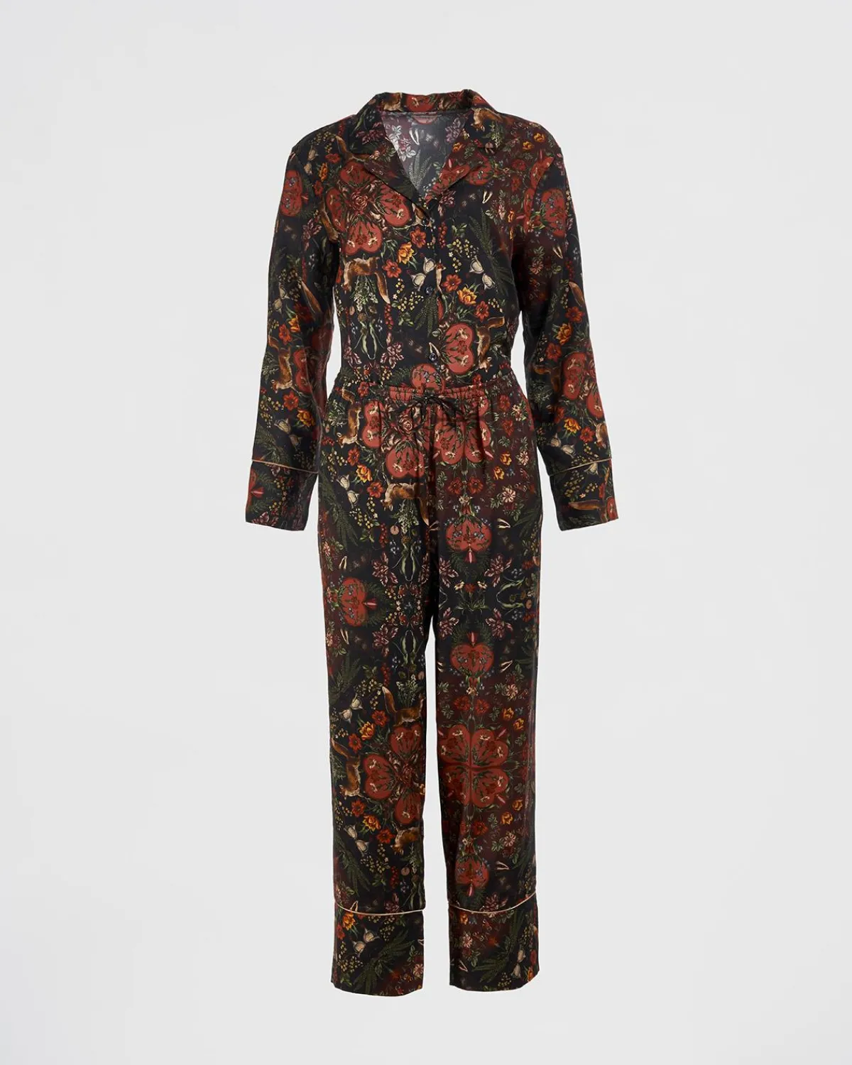 Pajamas-Fable England Folksy Fox Pajamas Black