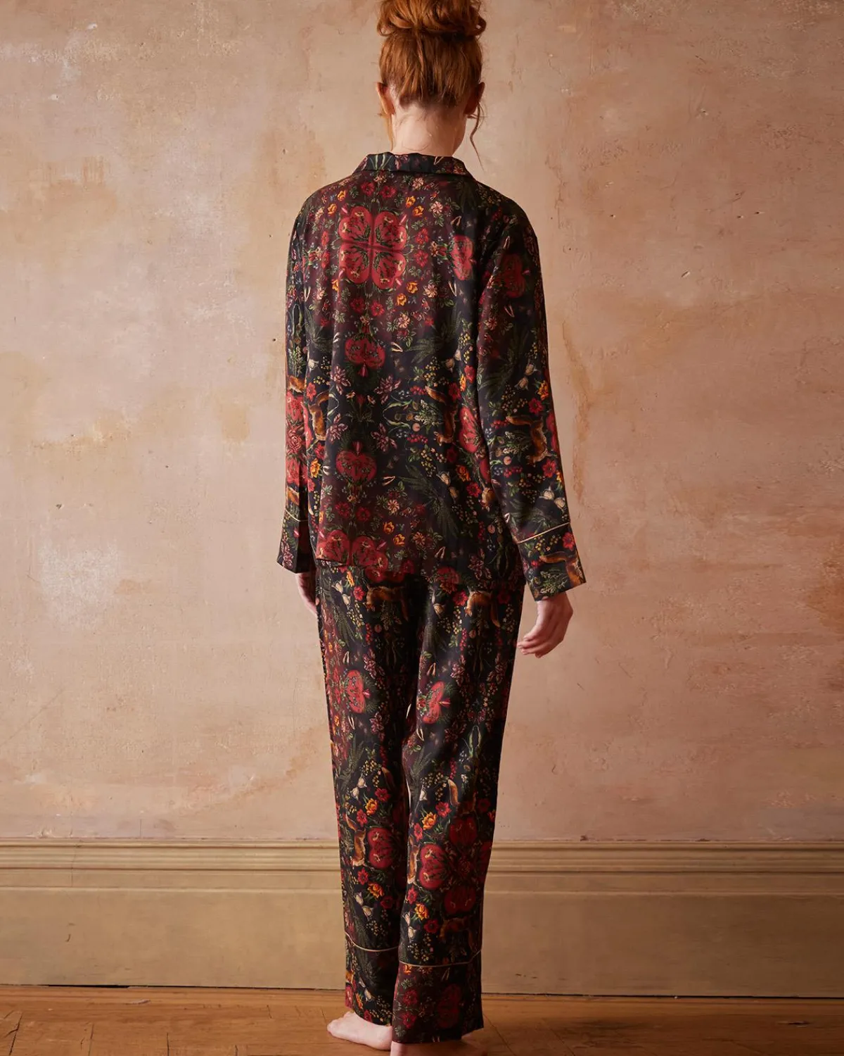 Pajamas-Fable England Folksy Fox Pajamas Black