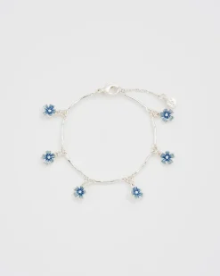 Silver Jewelry|Bracelets & Bangles-Fable England Forget Me Not Silver Bracelet