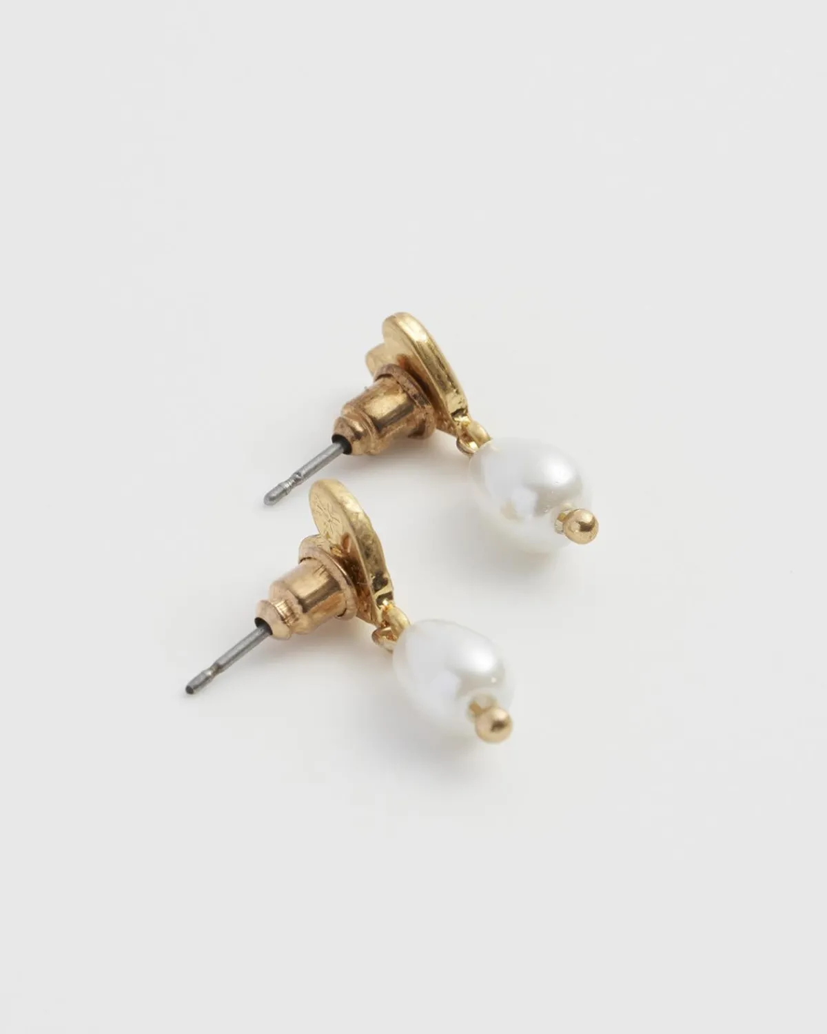 Earrings-Fable England Forget-Me-Not Heart & Pearl Earrings