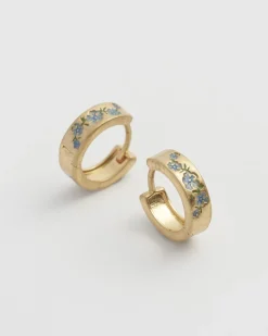 Earrings-Fable England Forget-Me-Not Mini Hoop Earrings