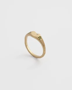 Rings-Fable England Four Leaf Clover & Pearl Signet Ring