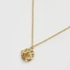 Necklaces|Lockets-Fable England Fox & Acorn Oval Chain Locket Necklace