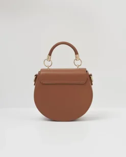 Cross Body Bags|Embroidered Bags-Fable England Fox & Pumpkin Tan Embroidered Saddle Purse