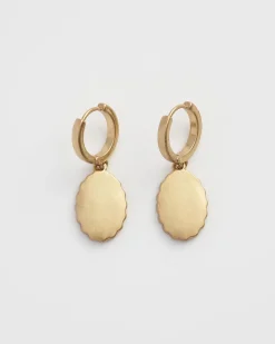 Earrings-Fable England Framed Roses Huggies