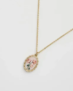 Necklaces-Fable England Framed Roses Necklace