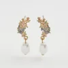 Earrings-Fable England Hibiscus & Pearl Earrings