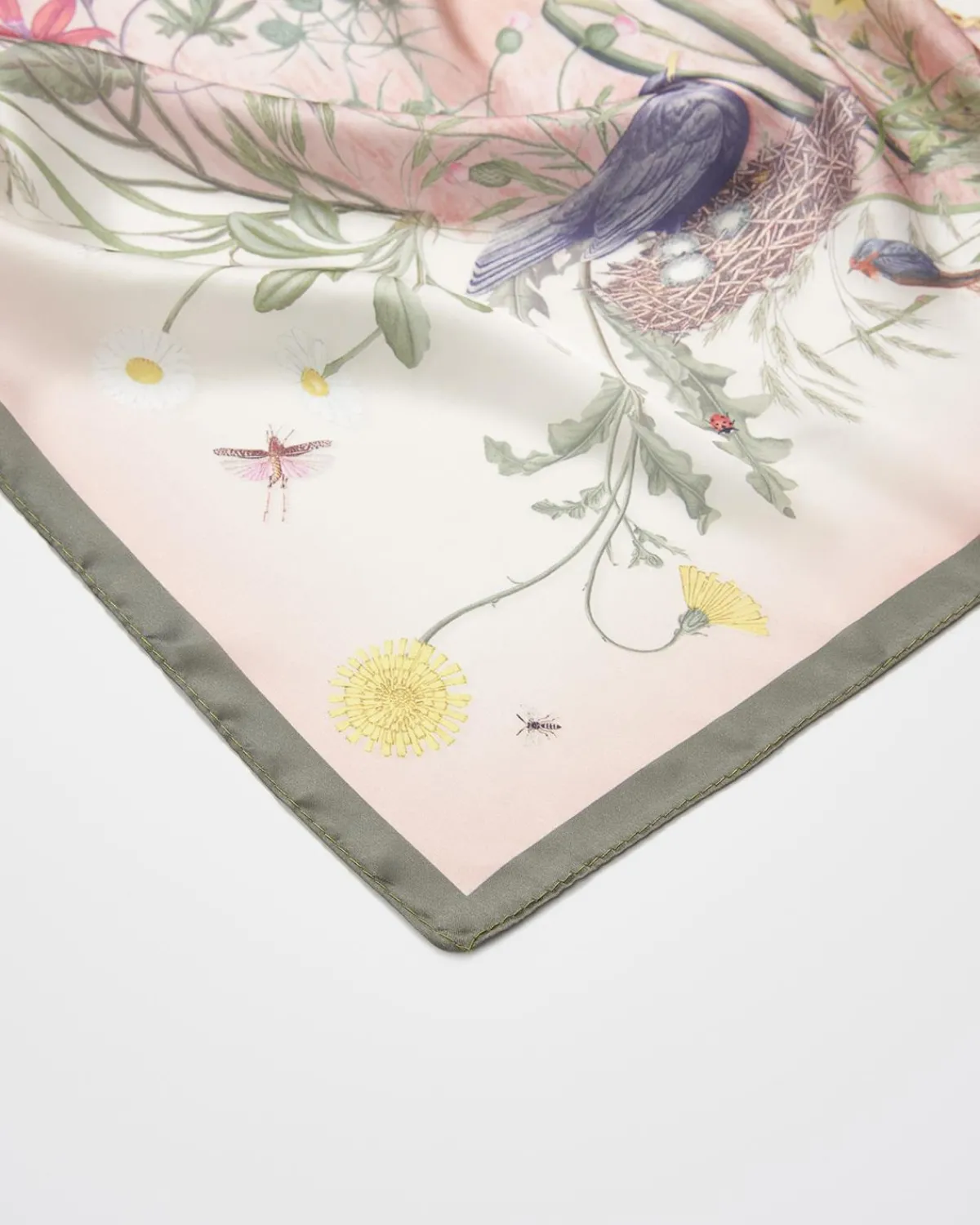 Square Scarves-Fable England High Tea Narrative Ivory Square Scarf