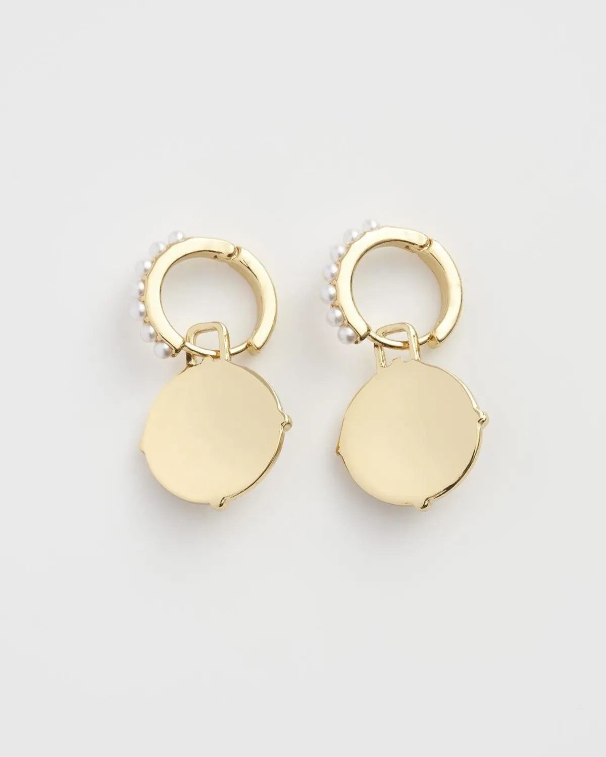 Earrings-Fable England Honey Bee & Pearl Huggie Earrings
